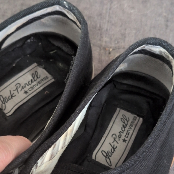 Converse Men's Black and White Sneakers - Picture 4 of 7